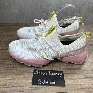 Sorel~Women’s~Kinetic Impact Sneakers White/Pink Mesh Lace Up Low~Size 8